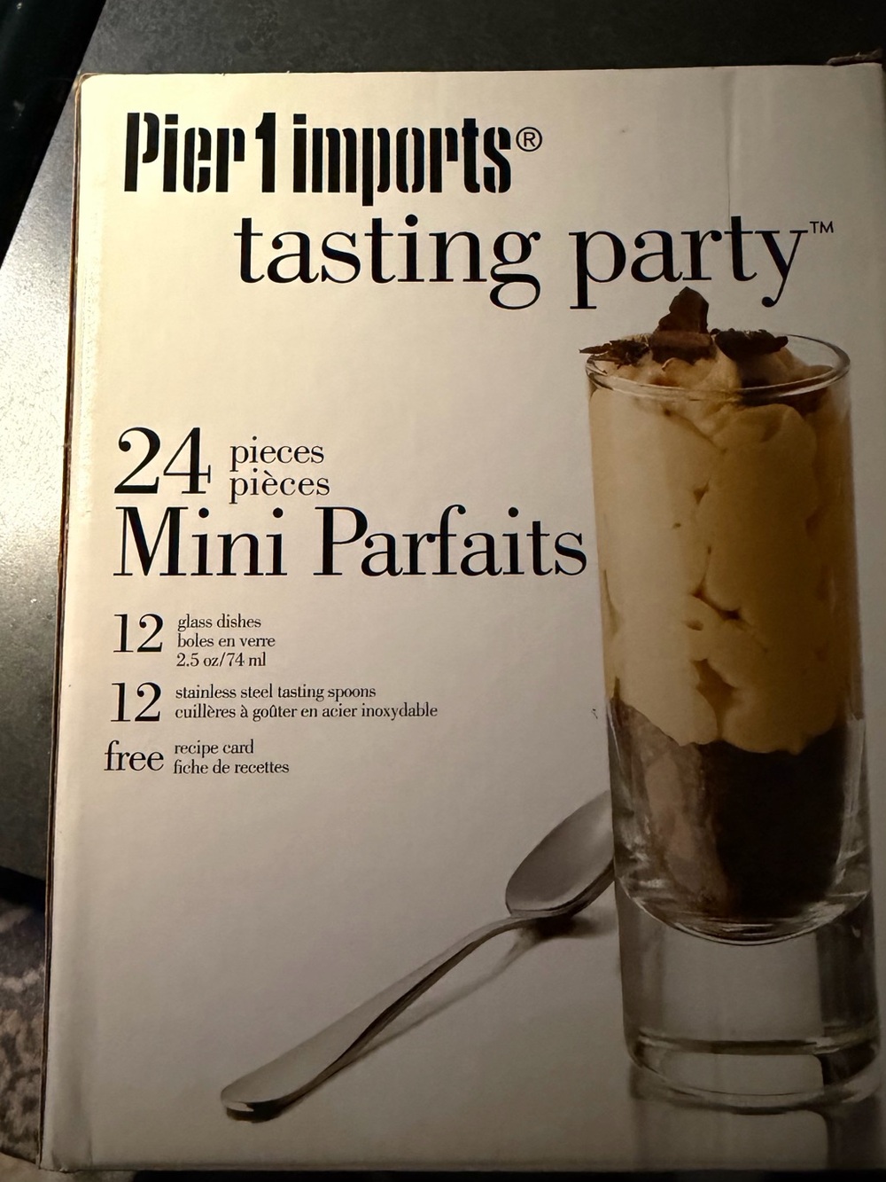 Pier 1 Mini Parfaits Glasses and Spoons Dessert Set